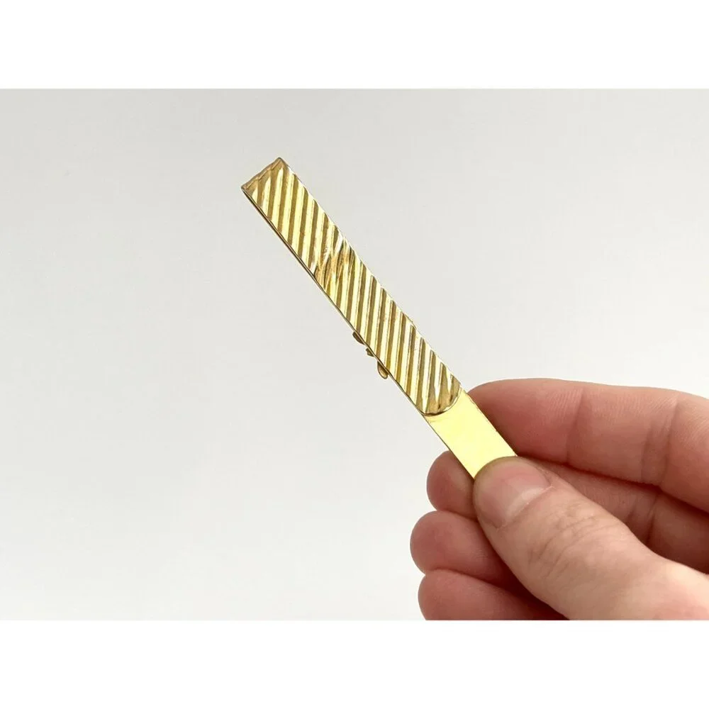 FOE Fraternal Order of Eagles Fluted Gold Toned Vintage Men's Tie Bar | Tie Clip